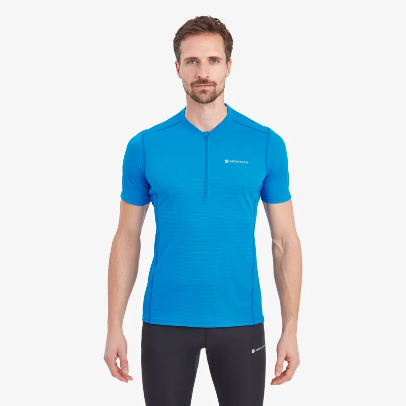 Montane Mens Dart Nano Zip T-Shirt Electric Blue-2